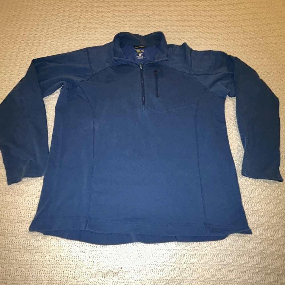 Mountain Hardwear Shirt Mens XL Pullover Quarter Zip Hiking Outdoor Blue LS